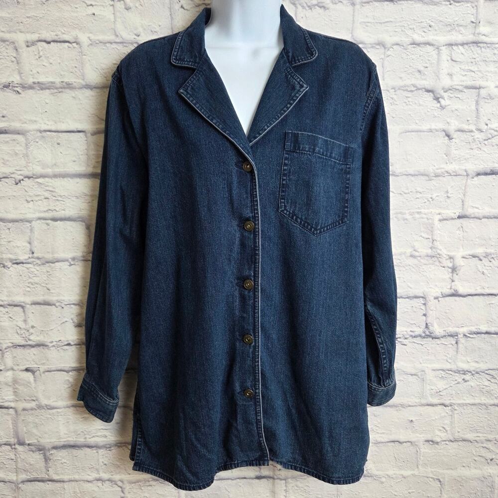 Vintage Lizwear by Liz Claiborne Small Dark Wash Denim Shirt Jacket